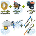 سمپاش فرغونی 100 لیتری توکیو 7.5 اسب+پمپ 45بار+شلنگ+لانس